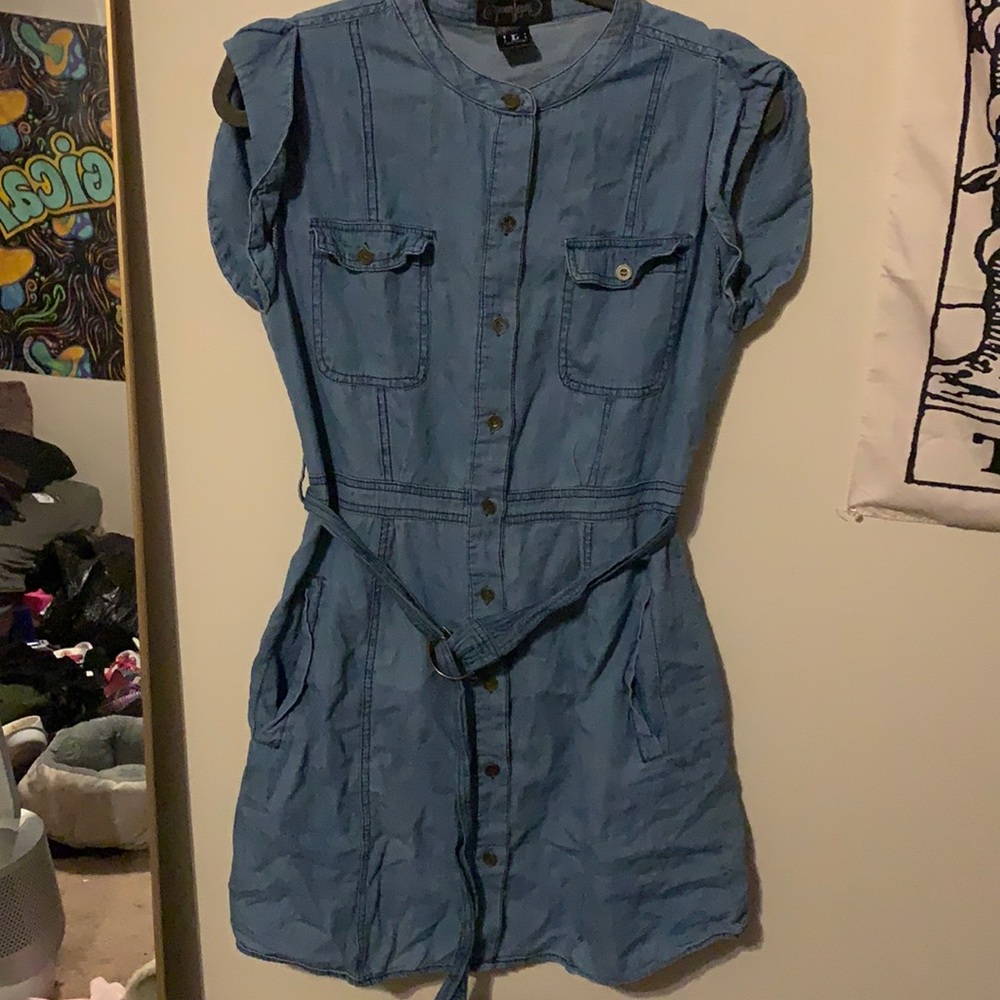 button up jean dress